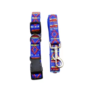 Hondenriem+halsband-verstelbare halsband 37-63 cm -2,5 cm breed, nylon multi-color—marge