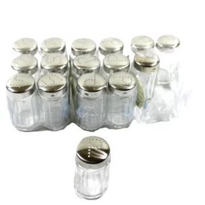 Hendi 10 st. peper en 6 st. zoutstrooier-rvs glas—Ø3,7 x 7 cm