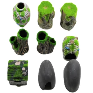 Partij Superfish aquarium ornamenten 9 stuks-verschillende soorten—marge