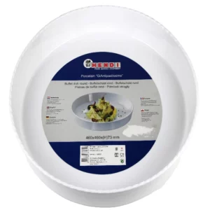 Hendi giantipastissimo buffet -ovenschaal groot rond—46 x 46 x 7,3 cm, wit—marge