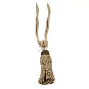 Gordijnkwast ronde knop 60 cm-80% katoen, creme—marge