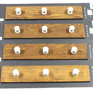 Millex Teak wandkapstok met verborgen montage 3 knoppen -4 stuks donkerbruin—marge
