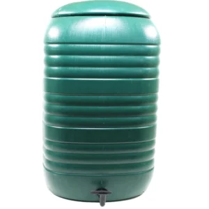 Kunststof regenton 100 liter met aftapkraantje, groen—marge
