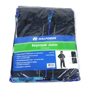 Halfords regenpak junior-wind en waterdicht voor jongens maat 176, zw-bl—marge