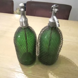 Spuitflessen met gaas-Ø23 hoogte 47 cm, groen—marge
